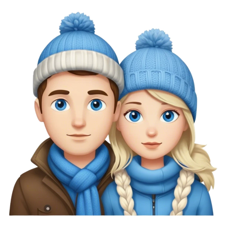 winter style couple portrait male blue eyes sticker