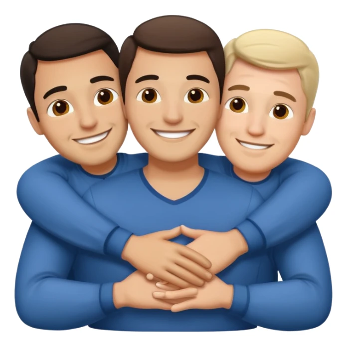 1 Hispanic and 2 white gay guys as a throuple sticker