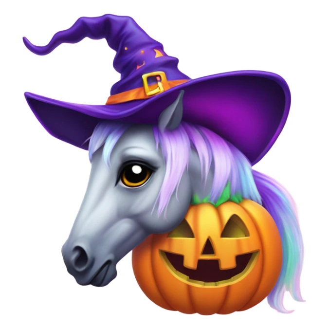 Lisa frank Halloween horse with witch hat sticker