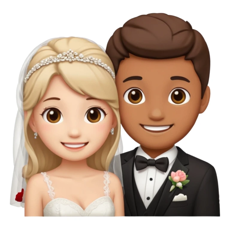 wedding couple in love kawaii sticker