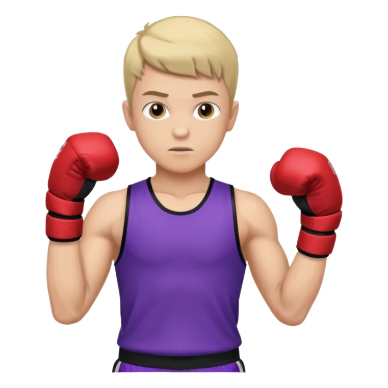 now make a boy whose white in purple kickboxing full shirt sticker