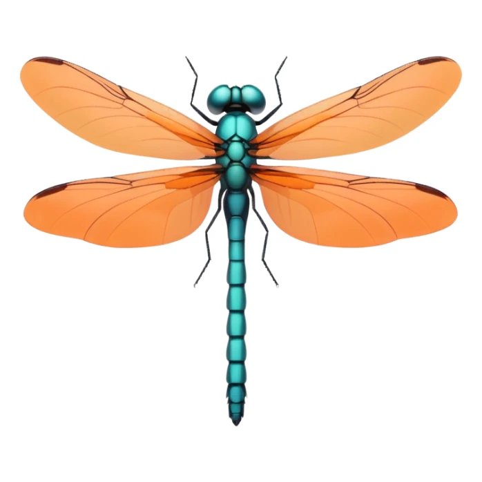simple dragonfly emoji, minimal flat style, pastel color, no character features sticker