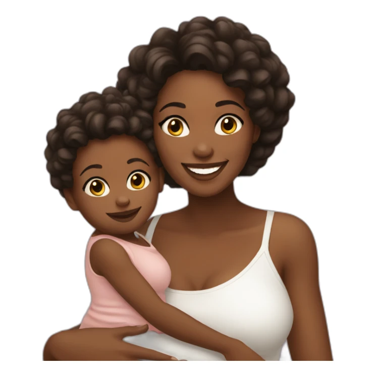 beautiful black women and her baby smiling sticker