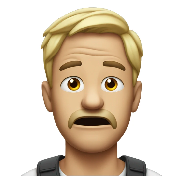 Man putting his hands around his chin and being mad sticker