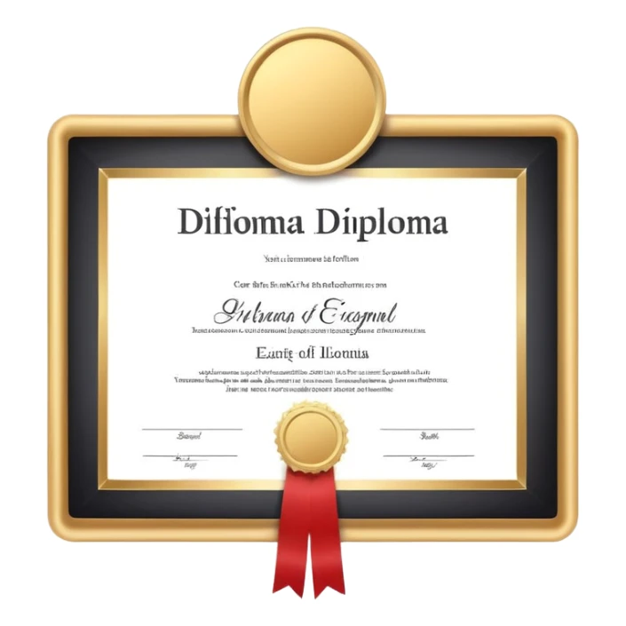 flat diploma certificate, minimal style, no ribbon, no roll sticker