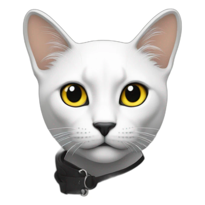 chat noir tache blanche sur le torse sticker