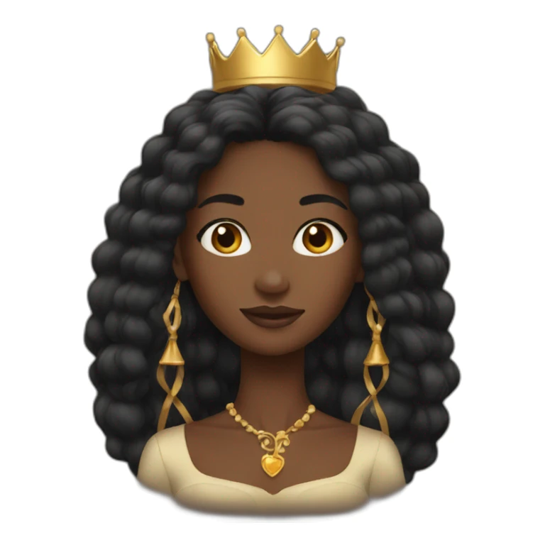 Crown black women with long hair sticker