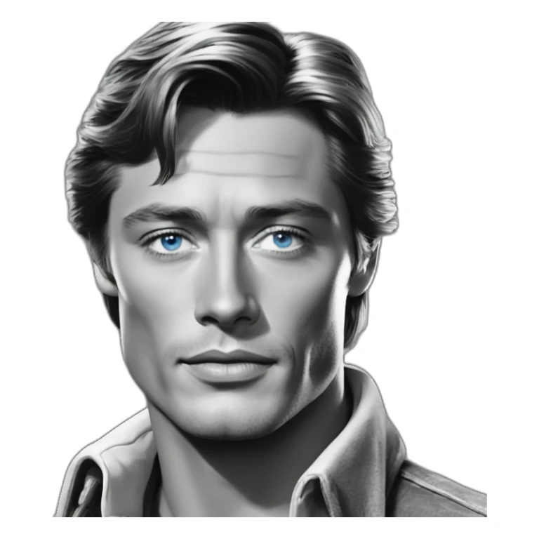 Alain delon young blue eyes red hair cowboy sticker