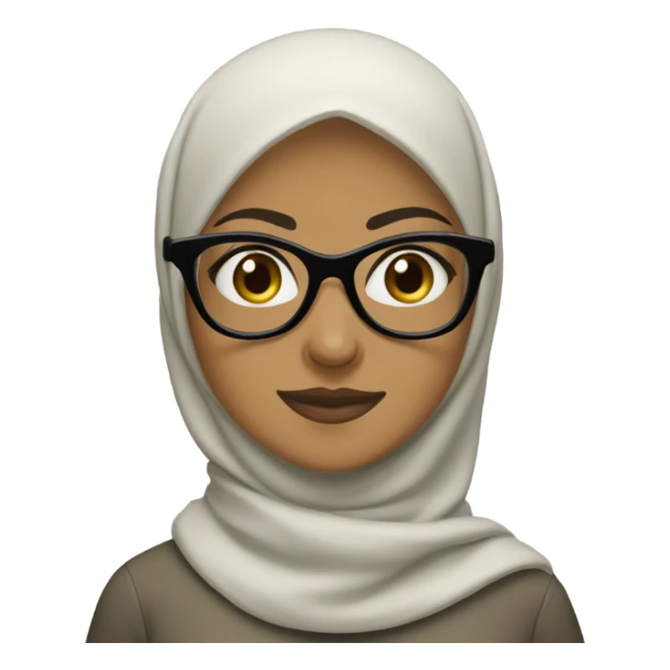 Hijabi girl with big black glasses sticker