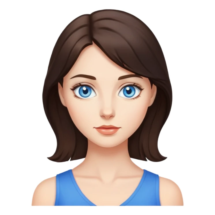Brunette woman with blue eyes sticker