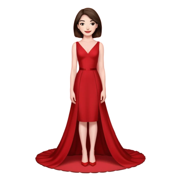 Anne Hathaway in red dress, red carpet sticker