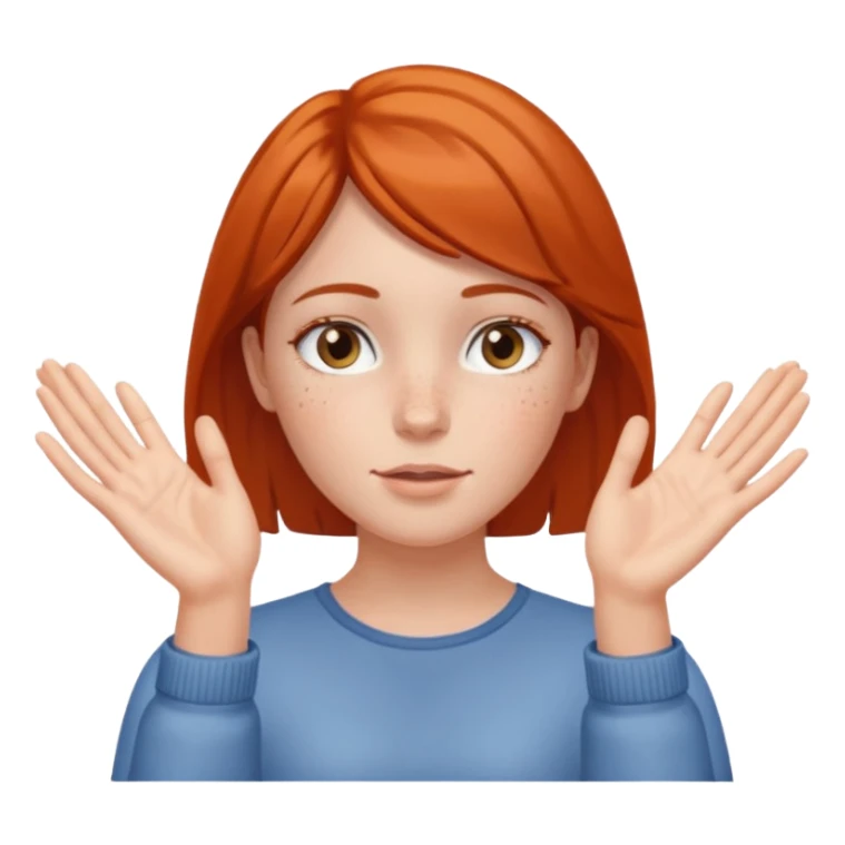 Girl with two hands in front out facing upwards  sticker