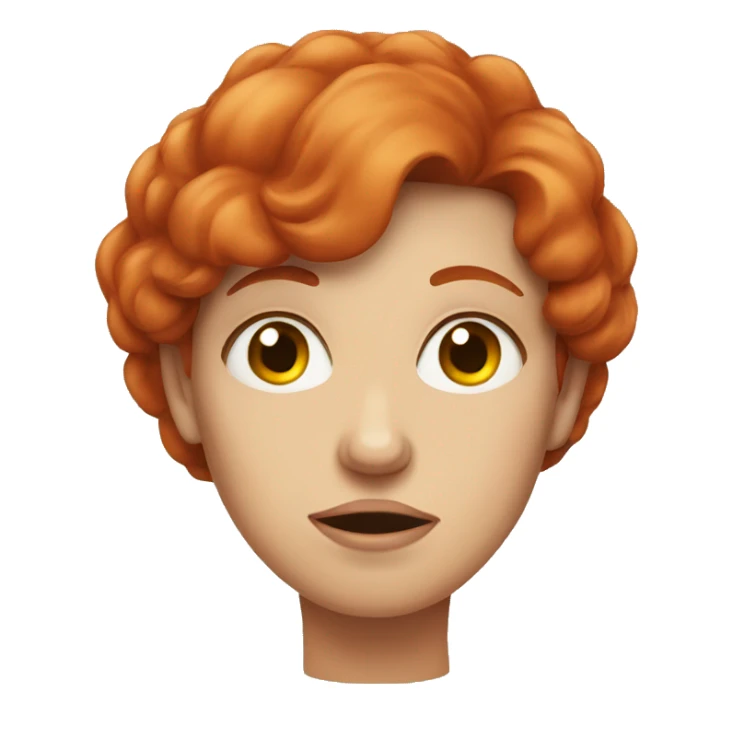 Red headed woman rolling her eyes sticker