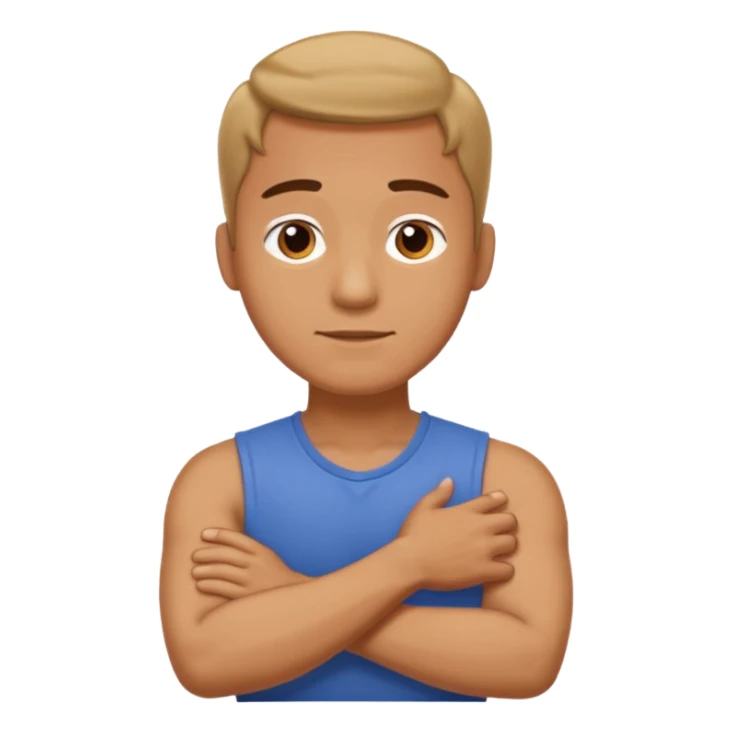 Man holding their neck arms crossed sticker