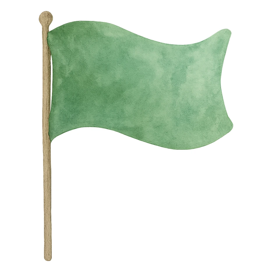 watercolor style green flag sticker