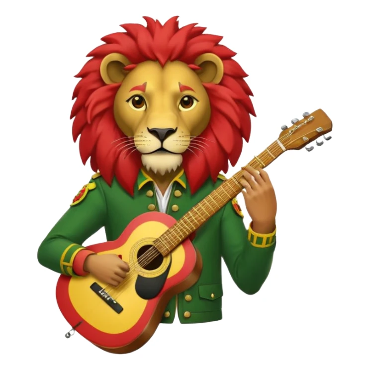Bob Marley heraldic crest made with ethiopian colors sticker