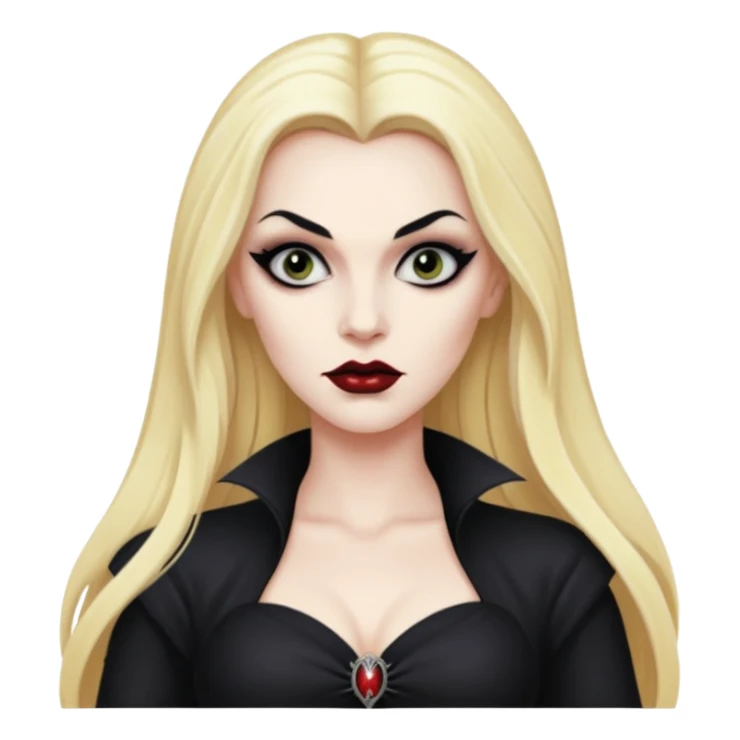 Vampira with long blonde hair sticker