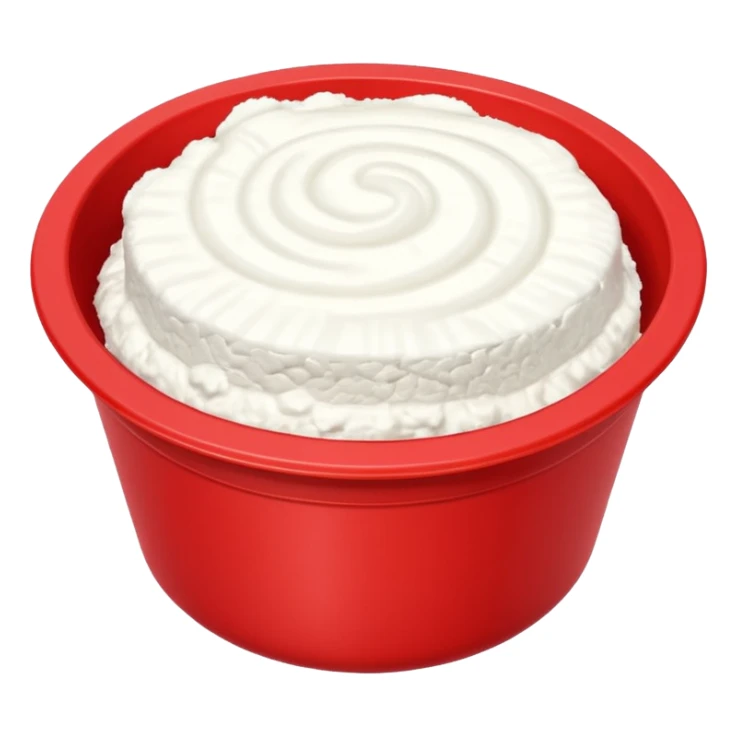 Cottage cheese in a red container with a white stripe at top and bottom sticker