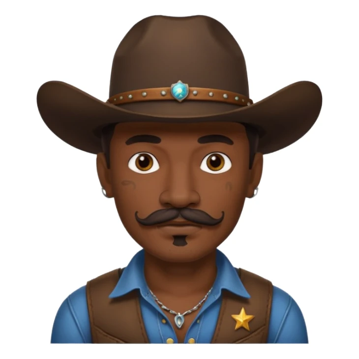 tattooed and mustached cowboys dark face sticker