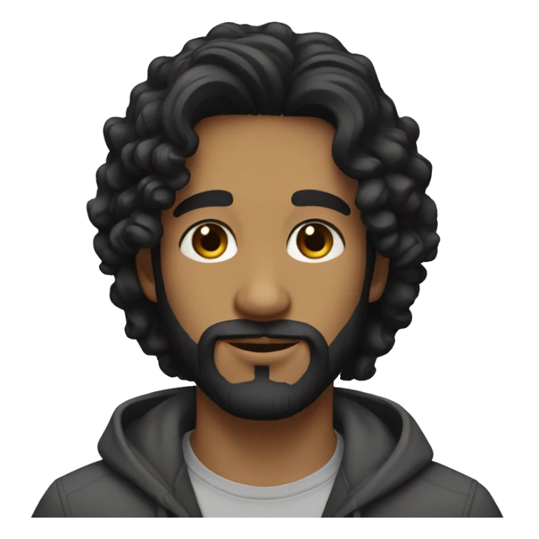 young men with beard and long currly black hair sticker