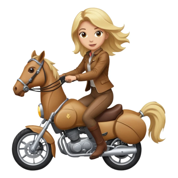 girl riding a horse jumping over a motorcycle sticker