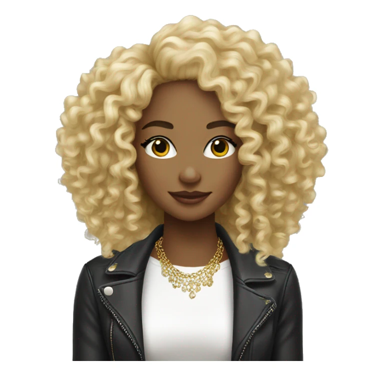 Jewelry blonde natural kinky curly hair  sticker