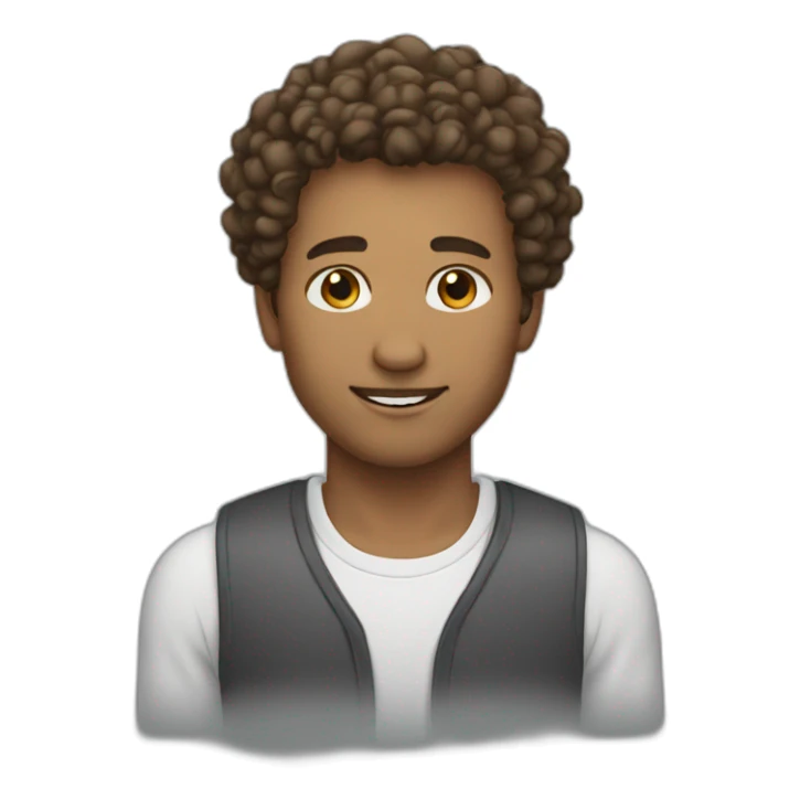 Man with brown curly hair fade haircut sticker