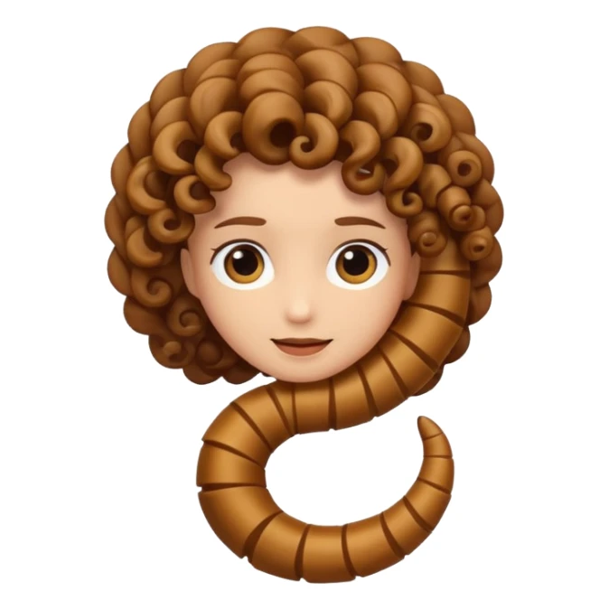 curly hair strand shaped like a spiral sticker