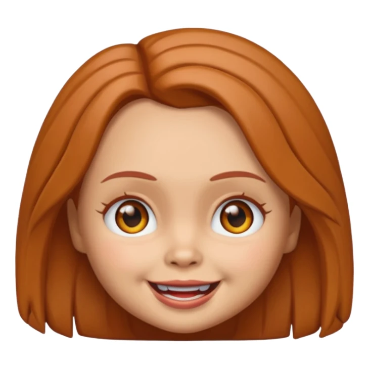 Un emoji de Chukky versión mujer ojos marrones piel latina sticker