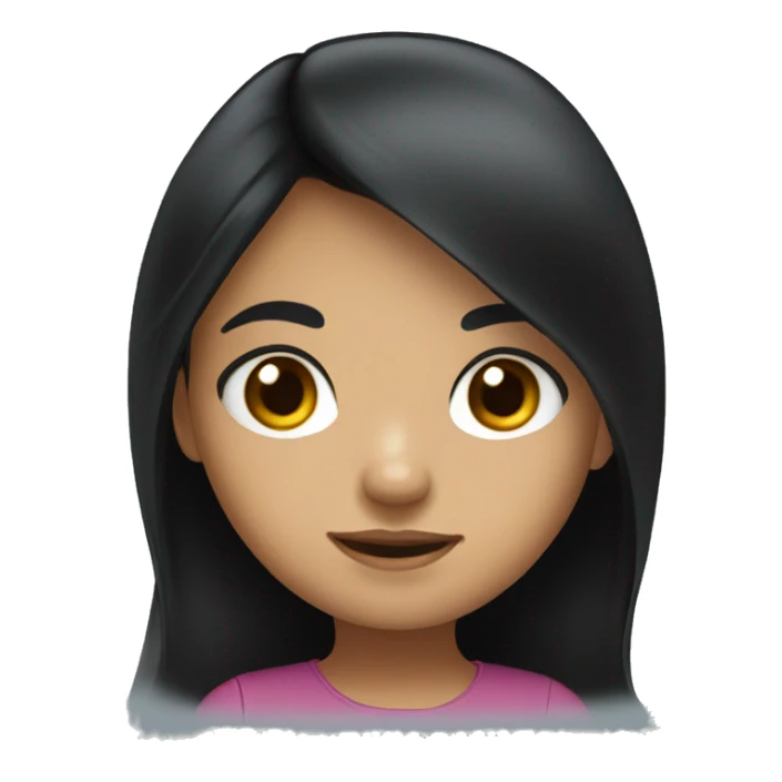 Cute hispanic girl with big eyes and long black hair sticker