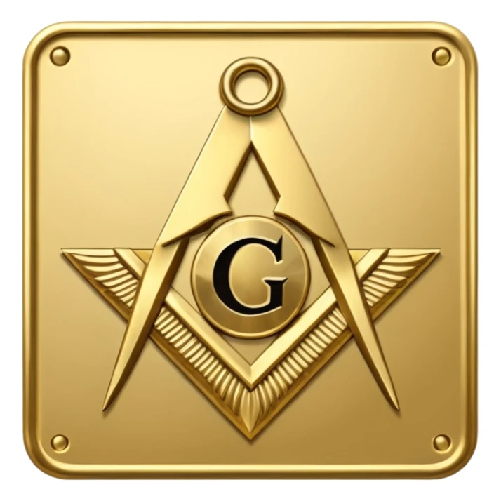 O simbolo da Maçonaria. O esquadro e compasso com a letra G no centro sticker