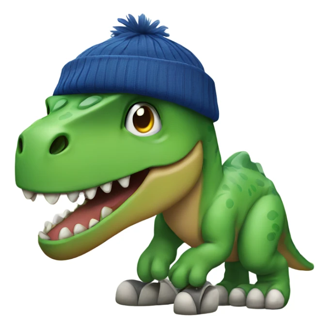 dinosaur wearing shoes and a beanie sticker