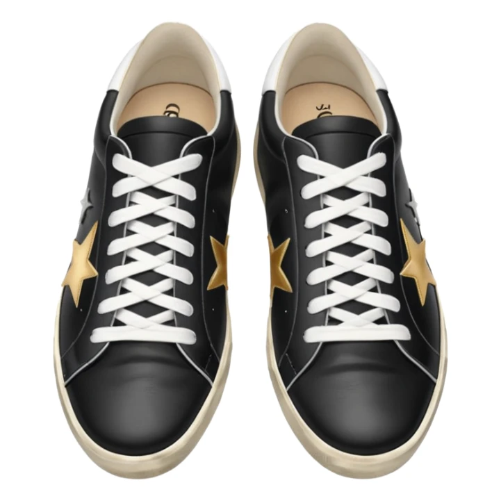 golden goose sneakers black and white sticker