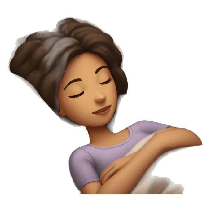 brunette girl sleeping cozy sticker