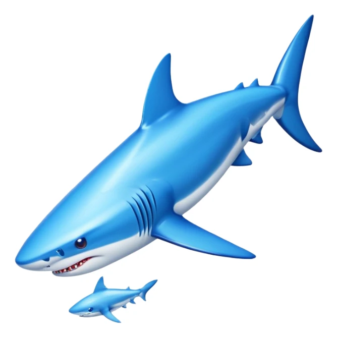Blue shark with blue Nike shoes sticker