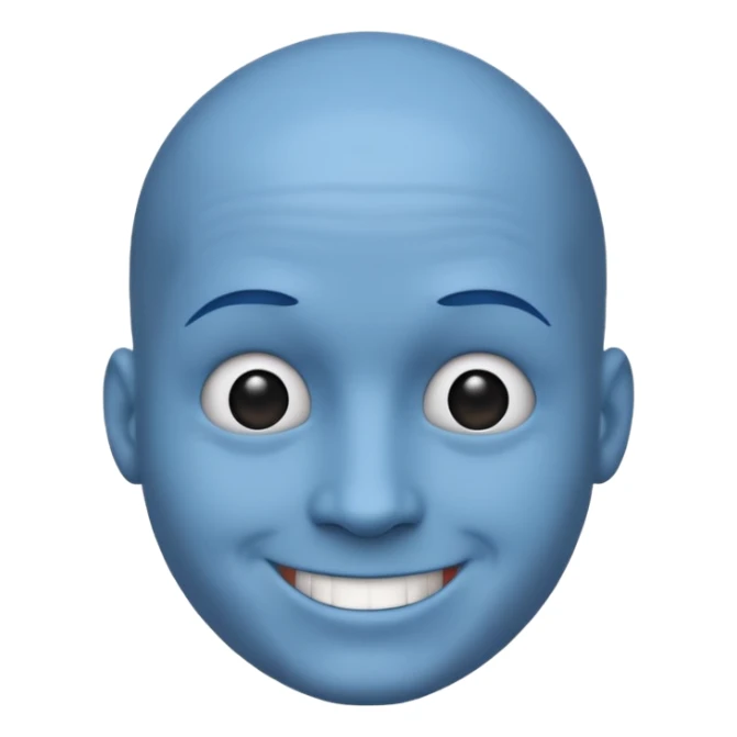 Bald male emoji with blue skin sticker