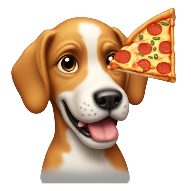 Dog eating pizza sticker