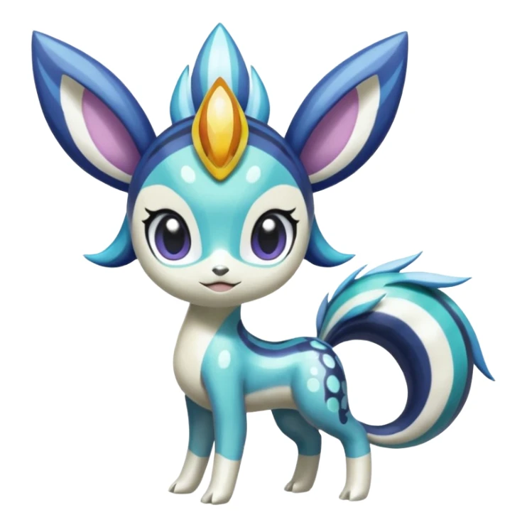 Shiny Spotted Striped Colorful-Fruity-Splash-marked Meloetta-Kyurem-Dialga-Suicune-Pteromon-hybrid sticker