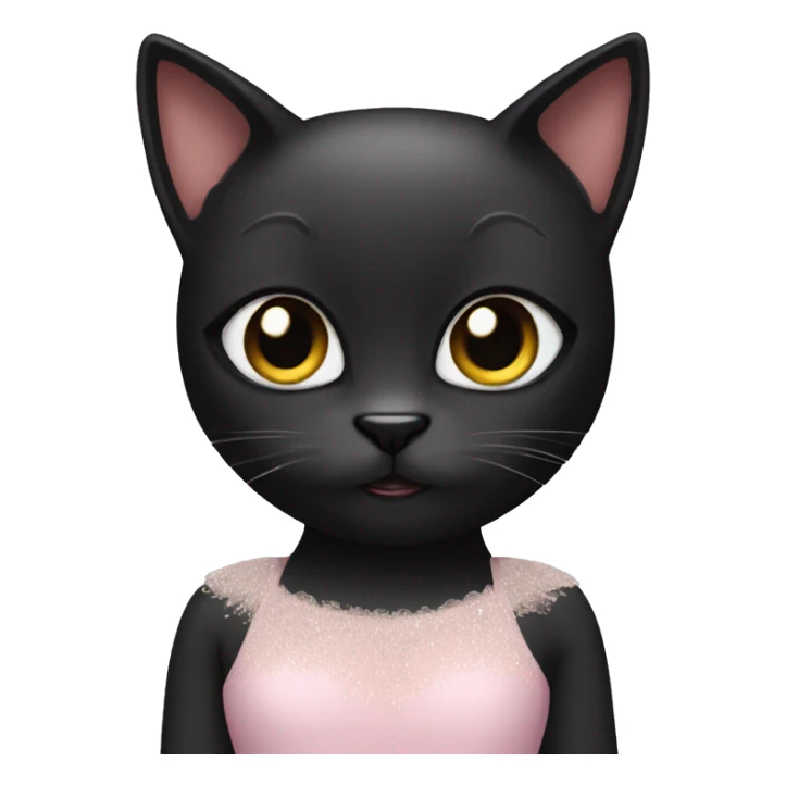 Black cat wearing a ballerina outfit sticker