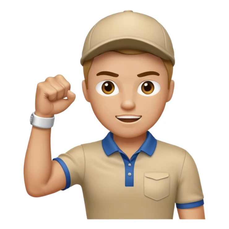 golfer pumping fist in victory sticker