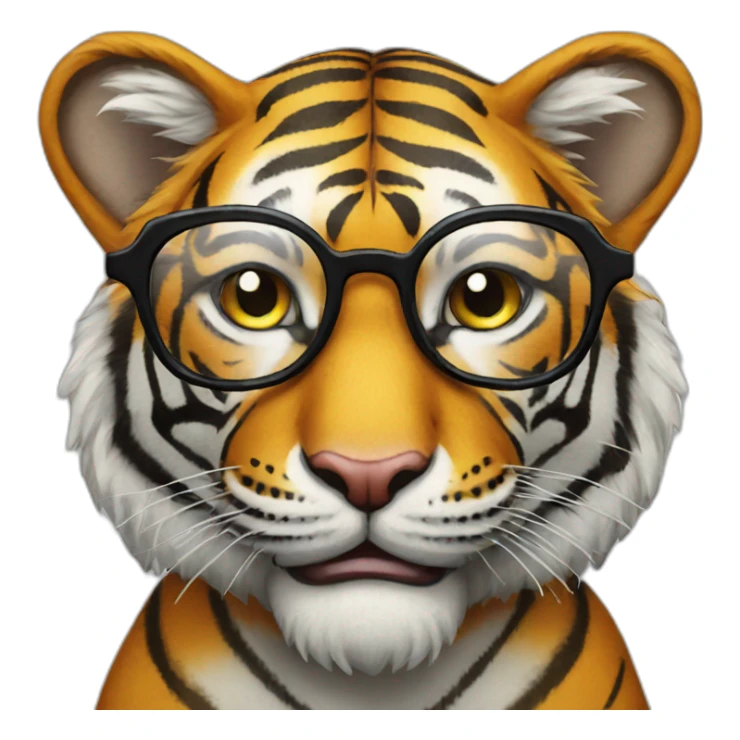 tiger clown in glasses sticker