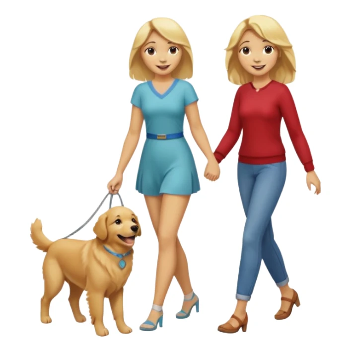 perro andando de la mano a dos patas con una rubia sticker