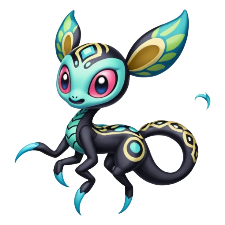 Colorful Exotic Meloetta-Venom-Stitch-Fakémon-creature-hybrid sticker