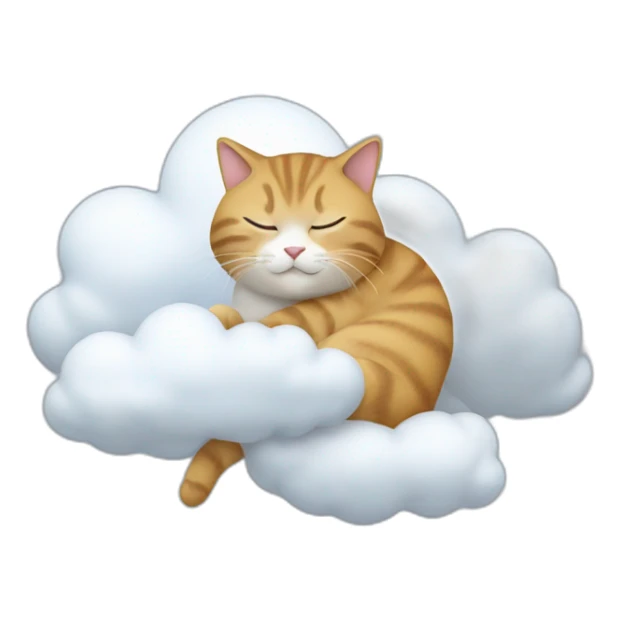 Un chat qui dort sur un nuage sticker