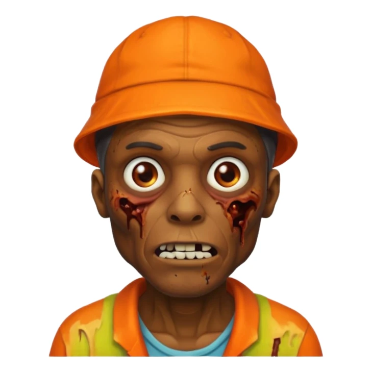zombie black man in orange hats sticker