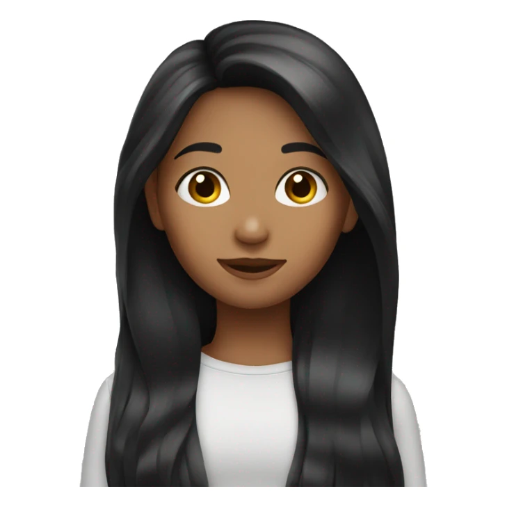 Girl with beautiful long dark hair sticker