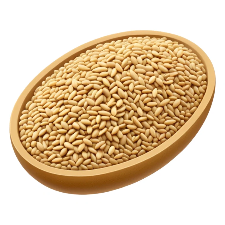 three sesame seeds, simple and clear depiction, isolated sticker