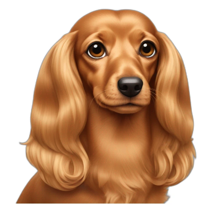 strawberry blonde long hair dachsund sticker