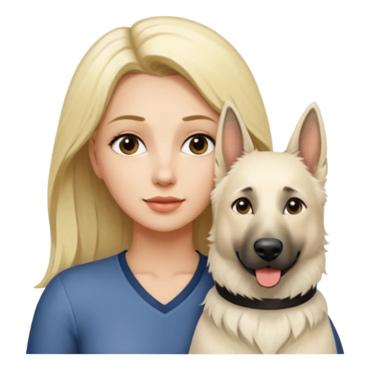 White belgian Shepard with Her blonde owner at a photo shoot  sticker