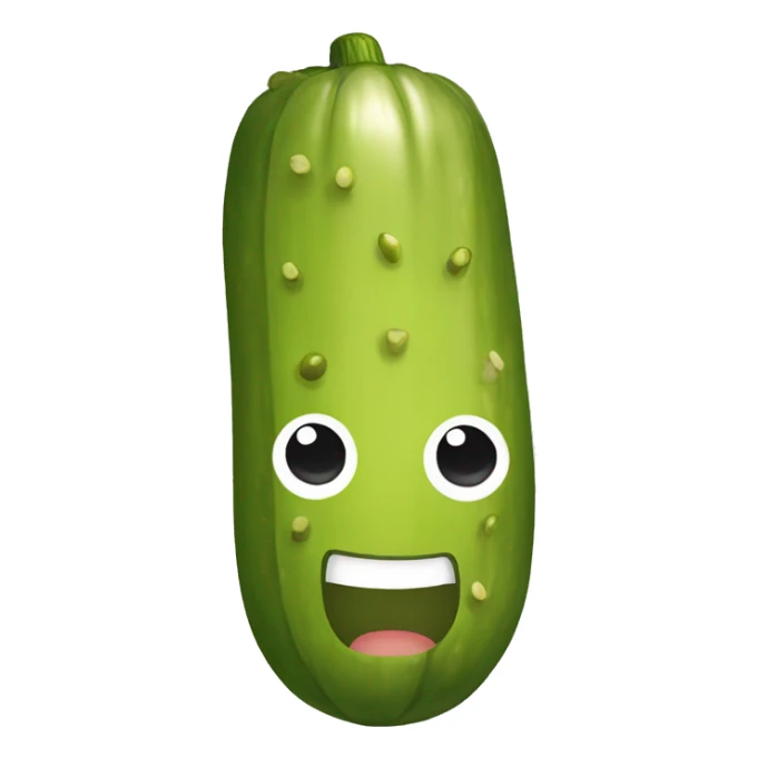 pickle with a face, blond hair and dark eyebrows sticker